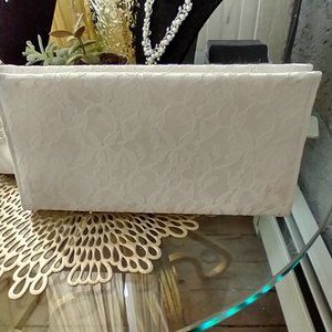 Vintage White Lace Clutch